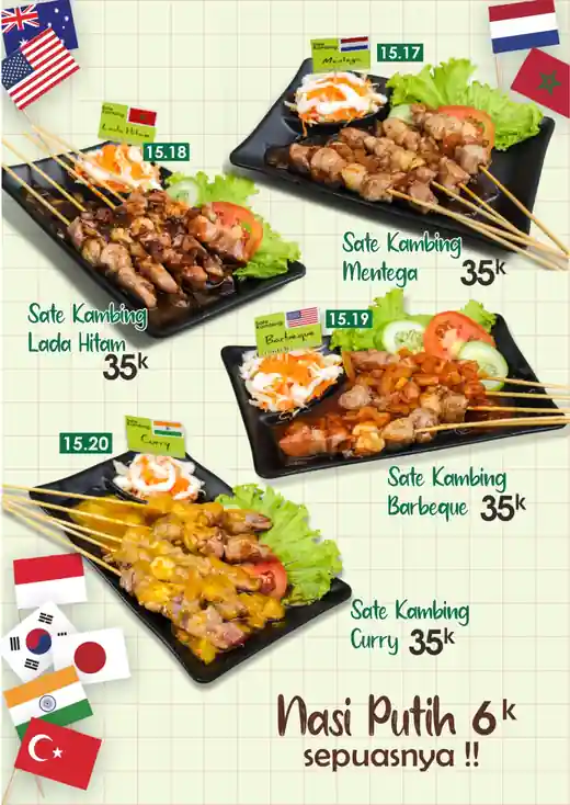 Sate Kambing se Dunia — Mentega, Lada Hitam, Barbeque, Curry